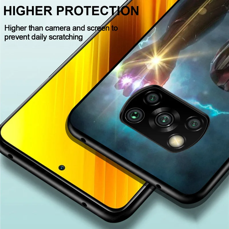 

Marvel Super Hero Avengers Iron Man For Xiaomi Poco C3 M3 M2 X3 NFC X2 F3 F2 F1 Mi Play A3 A2 Pro TPU Silicone Black Phone Case