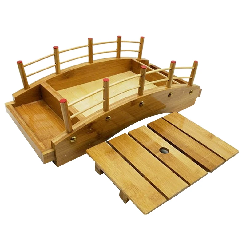 Деревянная кухня суши мост лодки сосна креативная тарелка для сашими тарелками