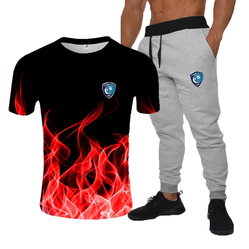 

2021 Summer New suit Men's Leisure T-shirt Fashion style Men's Assembly comes with a handsome set Shorts suit Leisure suit
