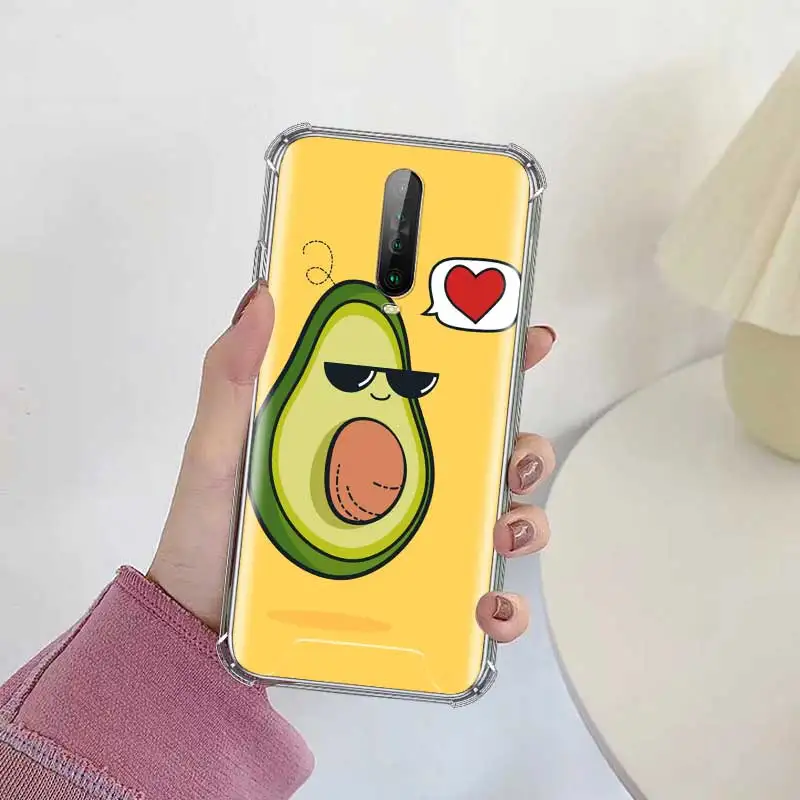 

Cute Avocado Capa For Xiaomi Mi Note 10 9T 10T Pro 5G A2 Lite CC9E CC9 Poco X2 C3 X3 NFC Cases Airbag Phone Cover Bag