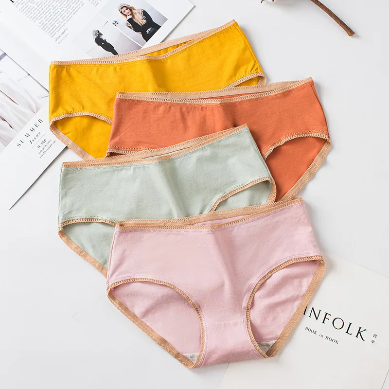 Хлопковые однотонные японские трусики LEECHEE женское сексуальное нижнее белье