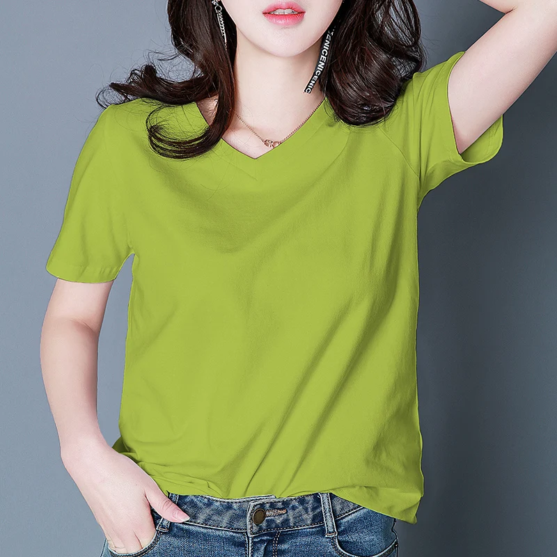 

Tops T Shirt Women Short Sleeve Tshirt Women Cotton beige lvory