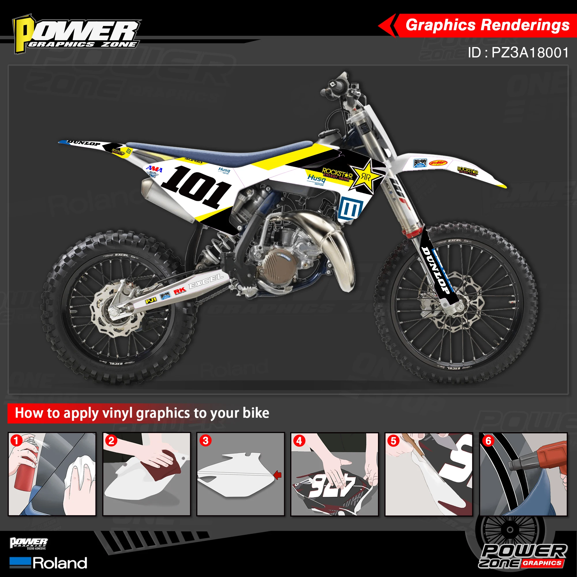 PowerZone Custom Team Graphics Decals Stickers Kit For Husqvarna Decal TC 85 2018 2019 2020 01 | Автомобили и мотоциклы