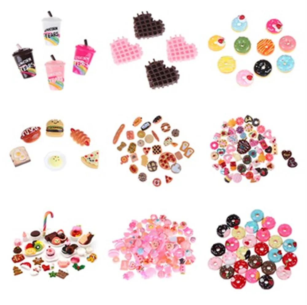 10 шт. Мини DIY Play Food торт печенье пончик пирожное кукла Миниатюрная игрушка для