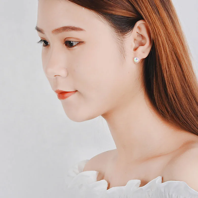 Женские серьги-пусеты MEETSOFT из стерлингового серебра 925 пробы с