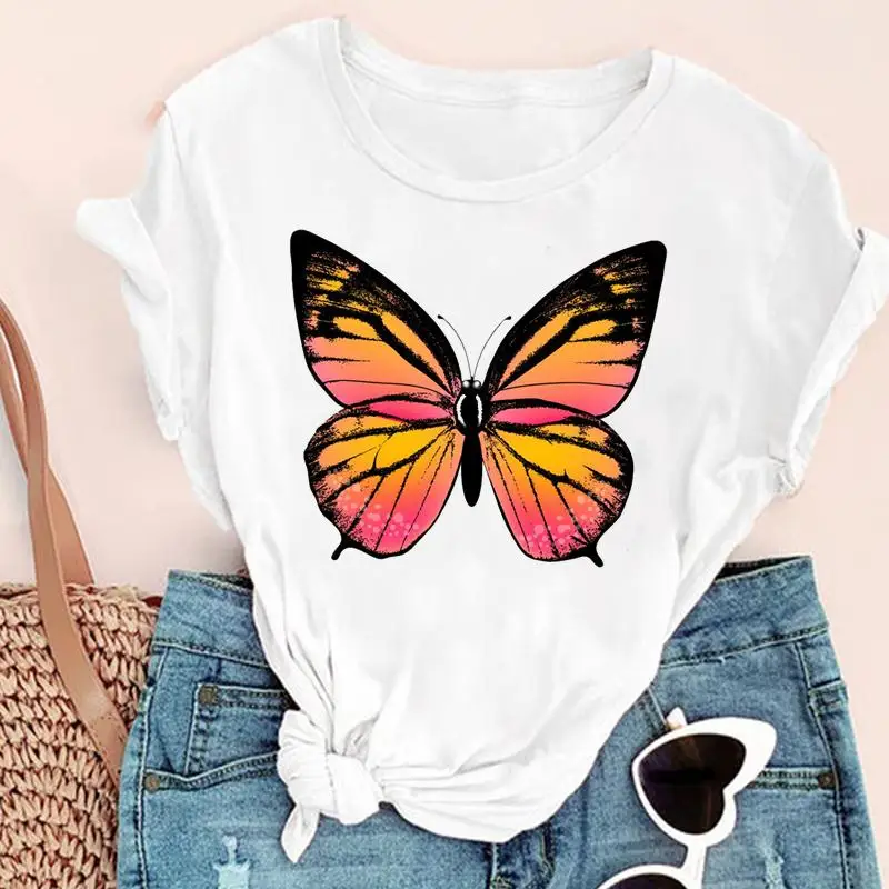 

Women Floral Cute Flower Casual Cute 2021 90s Fashion Print Graphic Summer Short Sleeve Female Clothes Tops Tees Tshirt T-Shirt