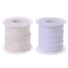 61 м хлопковая оплетка фитиль сердечник катушки non-дыма DIY масляные лампы свечи школьные принадлежности без воск для дома и сада свеча делая Фитили