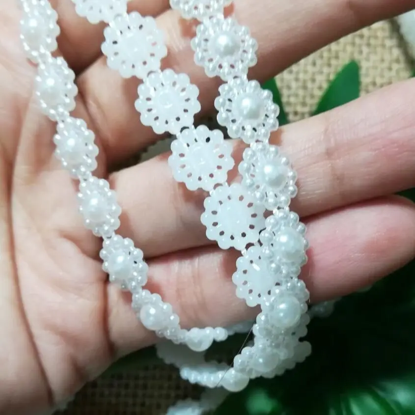 1 м кружевная Хрустальная ткань с блестками белая отделка бисером свадебная