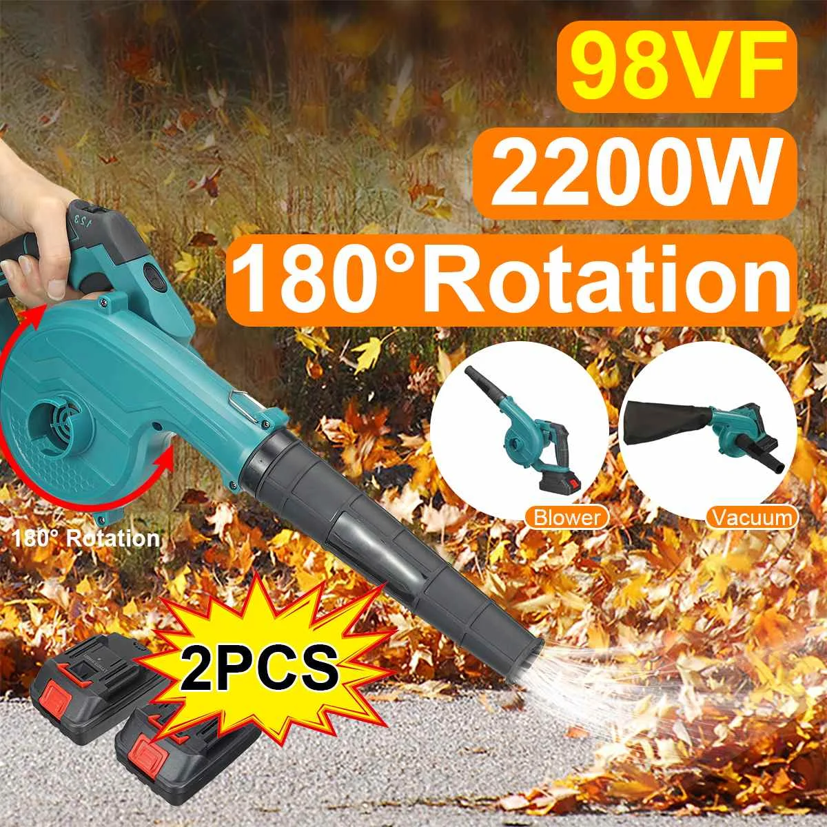 Cordless Electric Air Blower Adjust Speed Suction Handheld Leaf Computer Dust Collector Cleaner Turbo Fan For Makita 18V Battery