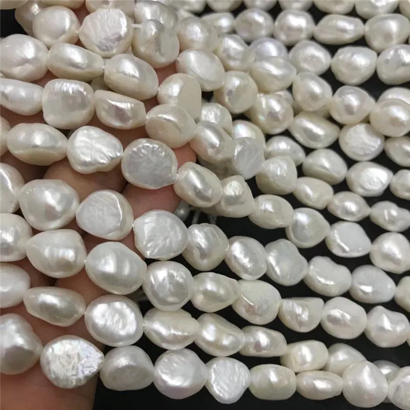 Big 10-12mm White Baroque Natural Freshwater Pearl Loose beads strands 14'' | Украшения и аксессуары