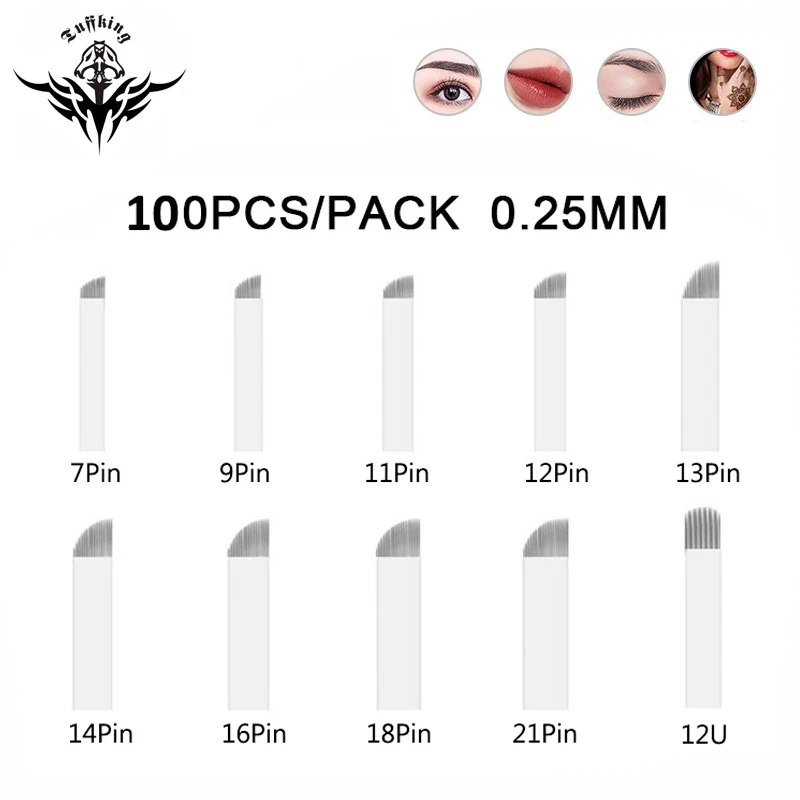 Новейшая модель Инструмент для перманентного макияжа 100 шт нано