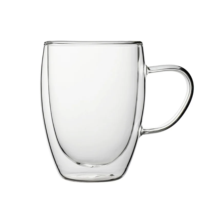 Прозрачная стеклянная чашка для кофе молока виски чая пива двойная креативная