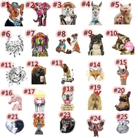 12pcs cartoon animal combination iron on patches diy heat transfer stickers for clothing applique badges baby clothes 2020 new