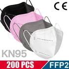 10-200 шт. 5 слоев FFP2 Маска Для Взрослых Черный KN95 ткань Mascarillas защитный лицевая маска KN95 фильтр респиратора с FFP2MASK розовый