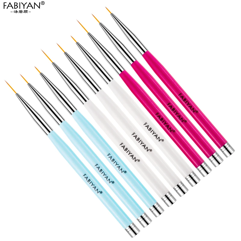 

3 шт./компл. 7/9/11 мм лайнер для дизайна ногтей акриловая ручка для рисования искусственных 3D наконечников DIY Набор для рисования цветов францу...