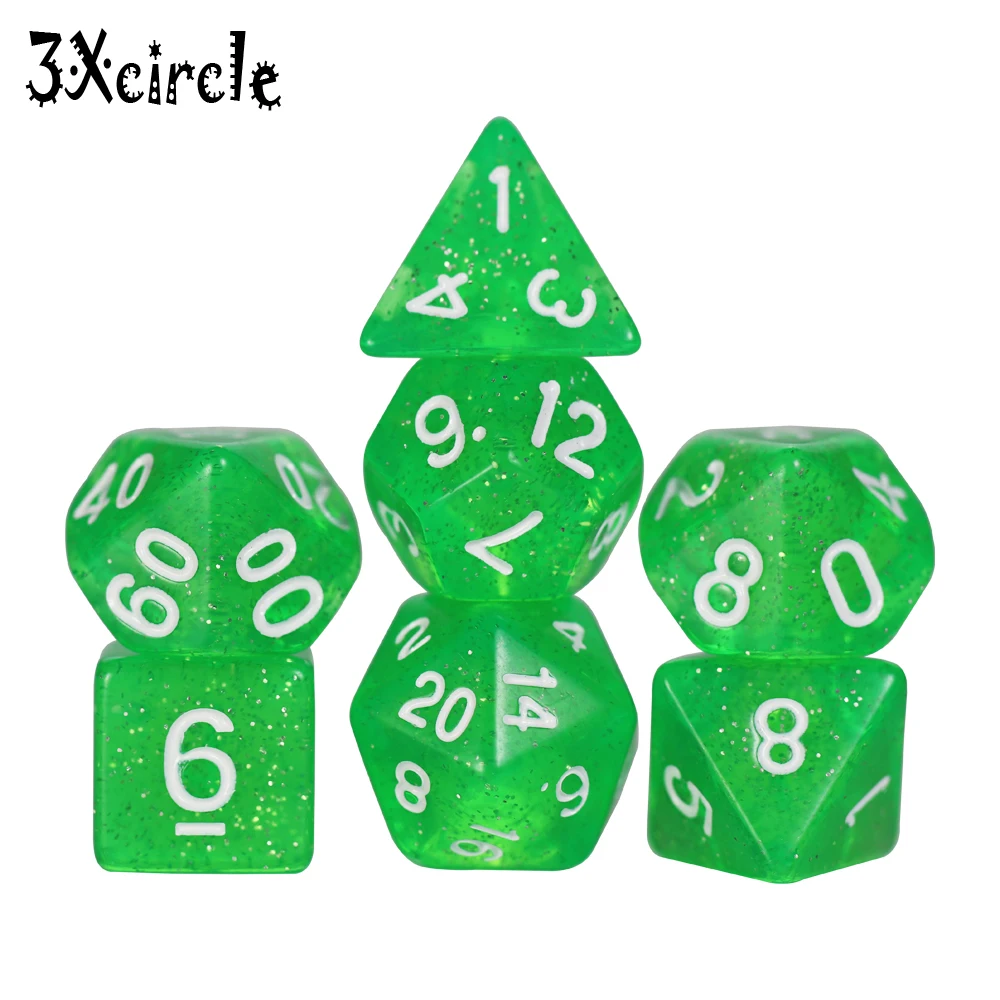 Высокое качество блеск 7 Pc игра кости набор для Juegos De Mesa Dnd Dados ролевые игры
