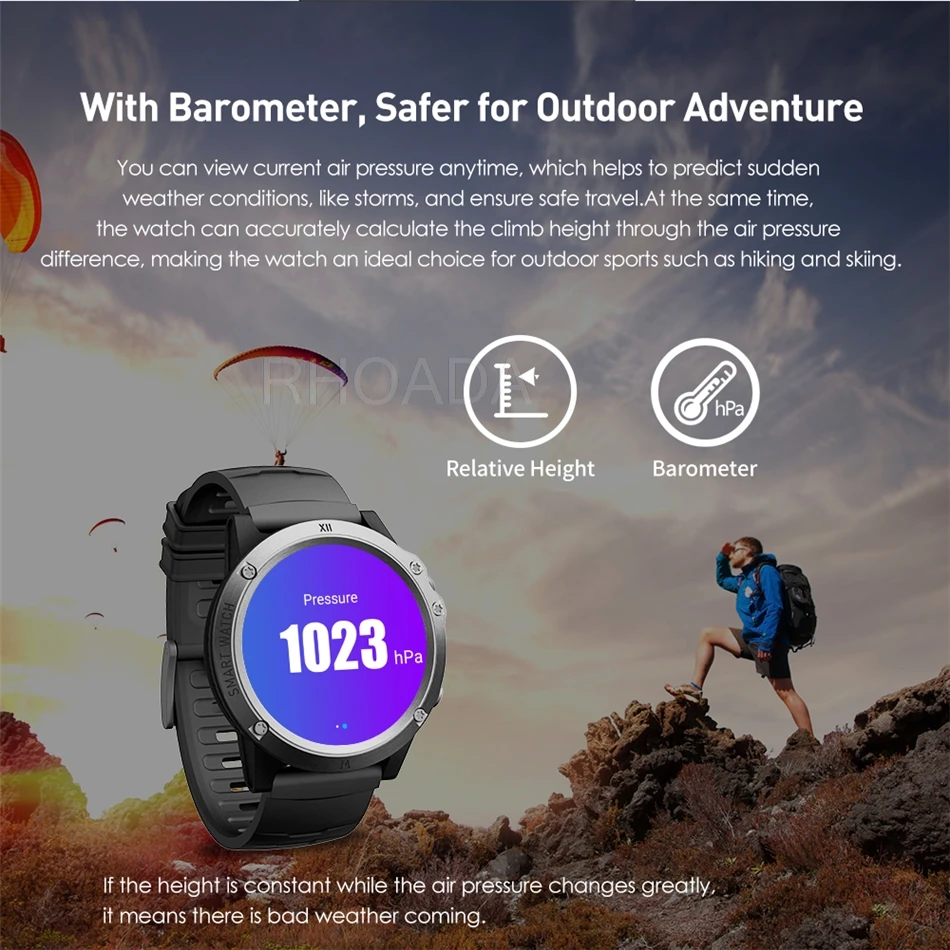 RHOADA D62 4G Смарт-часы Android OS RAM1GB rom 16GB Bluetooth 4,0 Nano SIM часы для звонков сердечного ритма IPX5 smartwatch глобальная версия