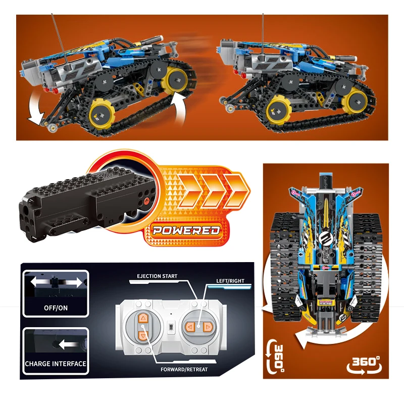 2 4 gassembing строительные блоки приложение Rc автомобиль гусеничный трюк сборка