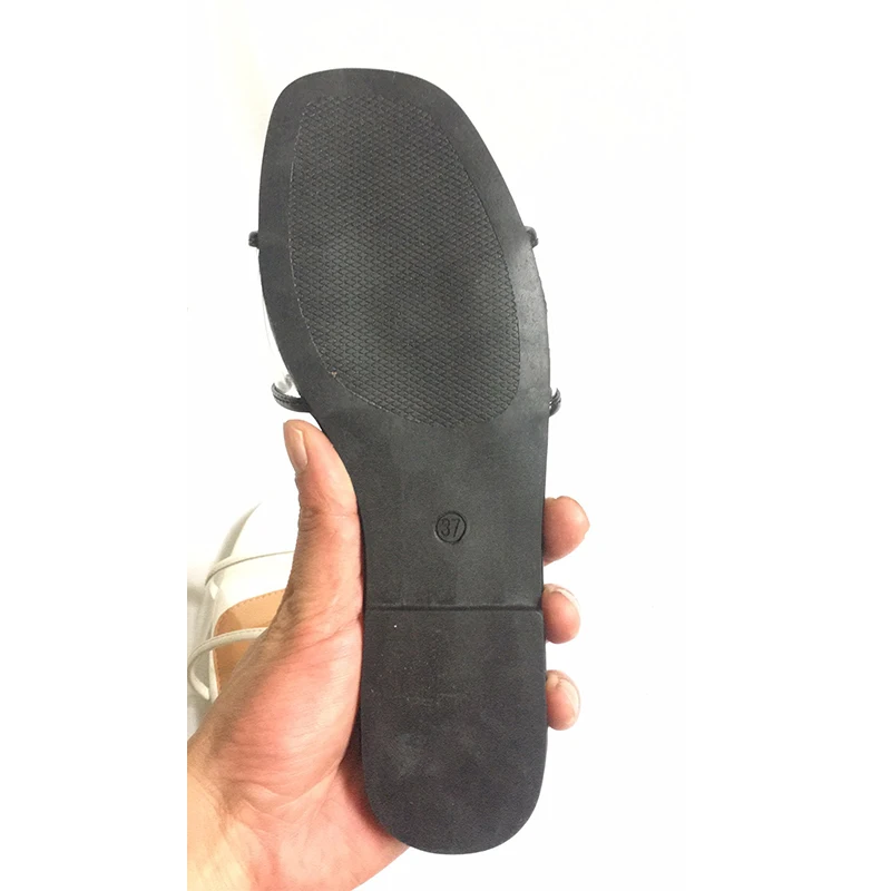 

Women's Flat Slippers Women Summer Shoes Ladies Transparent PVC Plus Size Slides Open Toe Pu Leather Beach Casual Female Shoes