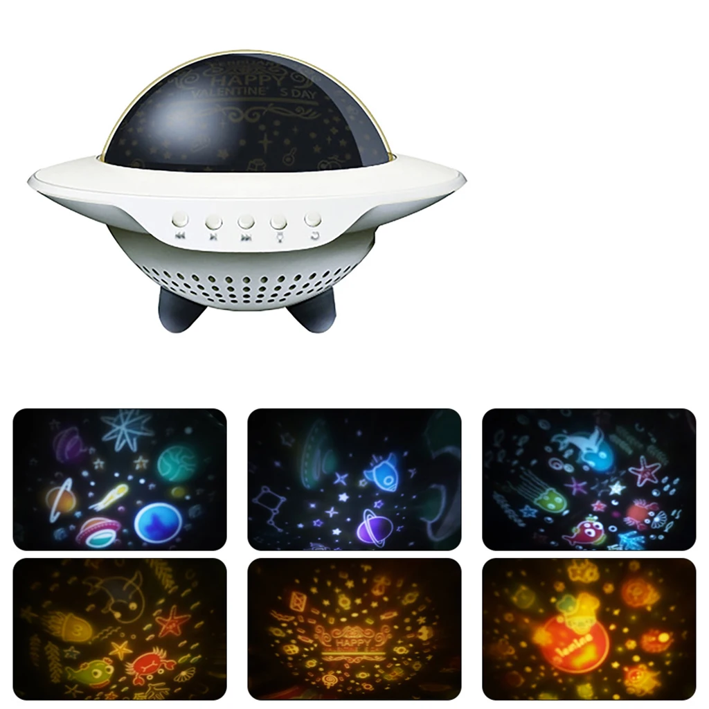 

Galaxy Night Light Projector Sky Projection Lamp Speaker UFO Light
