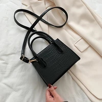 pu leather crossbody bags for women new small summer crocodile pattern solid color lady shoulder handbags simple female totes