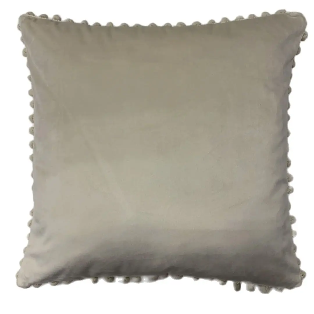 

Домашний декор, бежевая бархатная наволочка 45x45 см с помпоном, наволочка для дивана, автомобильного кресла