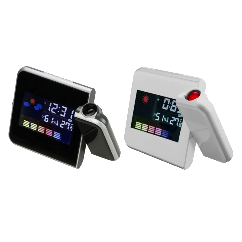 

Настольные Цифровые часы-будильник с проекционным потолочным проектором, будильник, термометр, время, дата