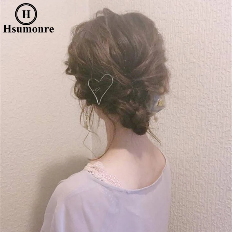 Заколки для волос с треугольным жемчугом женские резинки в форме сердца звезды