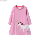 Детское платье с блестками, с единорогом