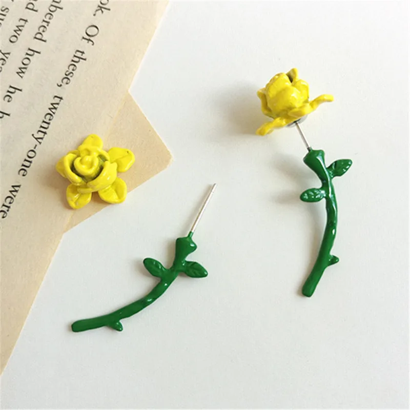 Серьги гвоздики женские трехмерные в виде цветка розы|Серьги-гвоздики| |