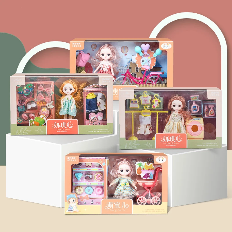 

Children New Dress-Up Doll Girl Play House Game Enlightenment Fun Leisure Educational Toys Birthday Gift Box Set For Kids