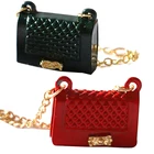 1 шт. металлическая цепочка поясная сумка кукла сумка миниатюрный хозяйственные сумки из натуральной кожи для одежды красного и черного цветов