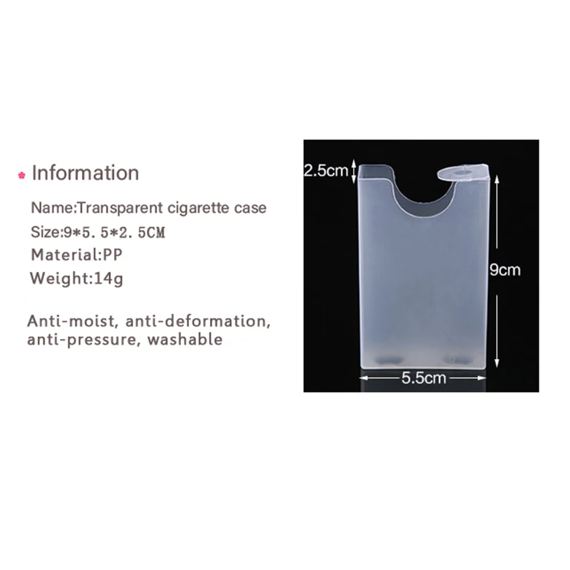 Чехол для сигарет портативный 30 шт. прозрачный пластиковый портсигар дымовая