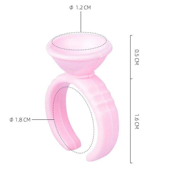 

100bags Makeup Tattoo Tool Disposable Caps Microblading Pink Ring Ink Cup For Needle Supplies