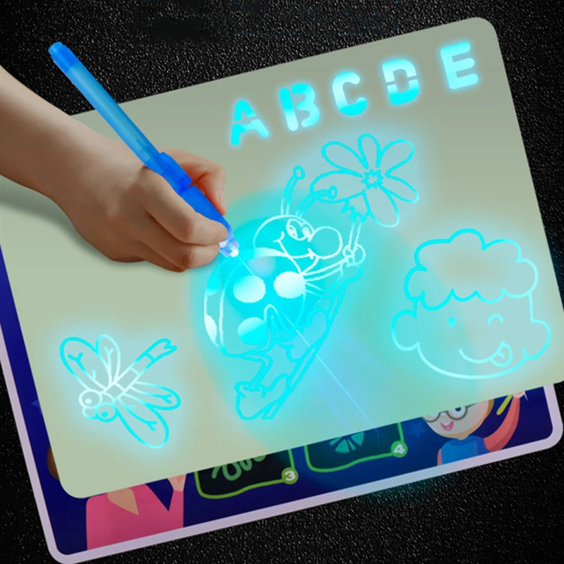 Рисование светом в темноте A3 светящиеся светодиодные детские игрушки планшет