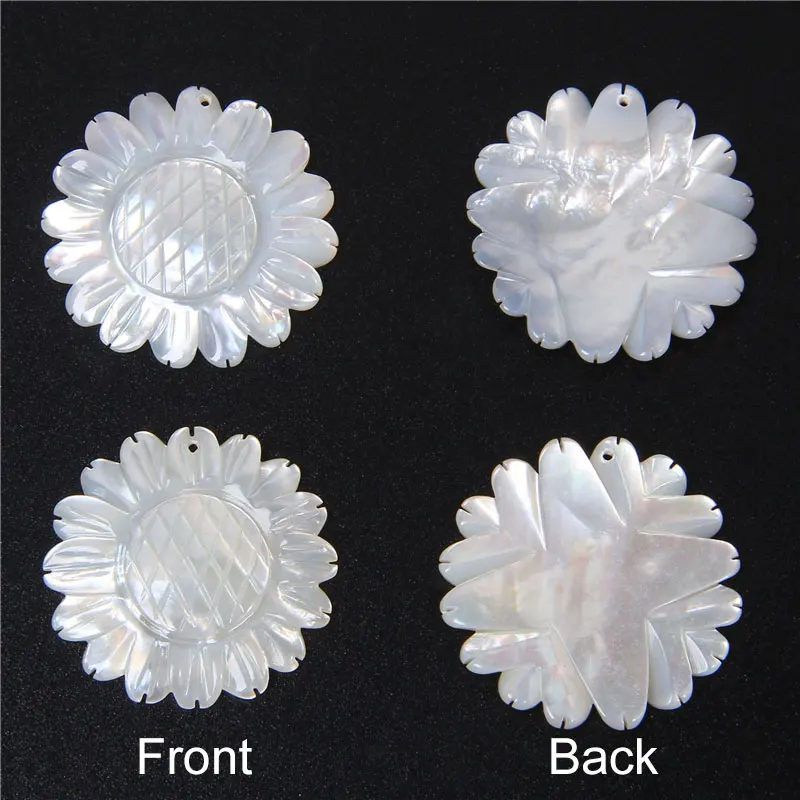 Подвеска в форме белого бабочки ракушки цветка натуральный перламутр Подсолнух