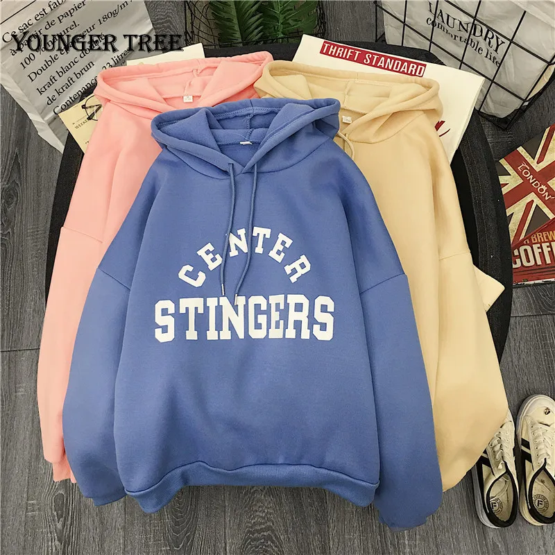 Женские толстовки большого размера для отдыха с буквенным принтом длинным