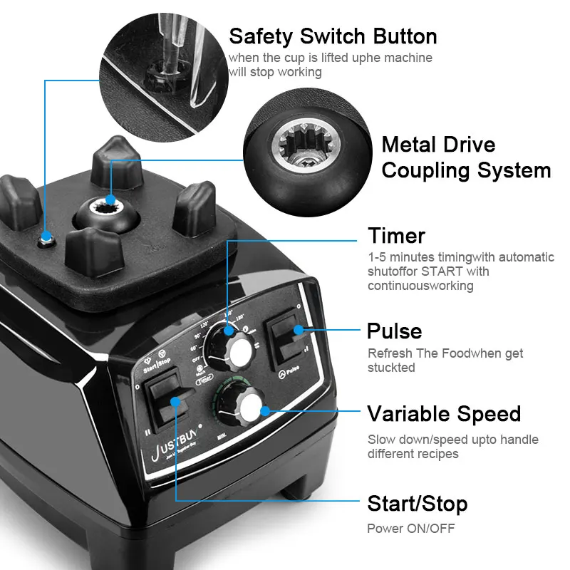 Коммерческий блендер миксер соковыжималка мощный кухонный комбайн смузи бар