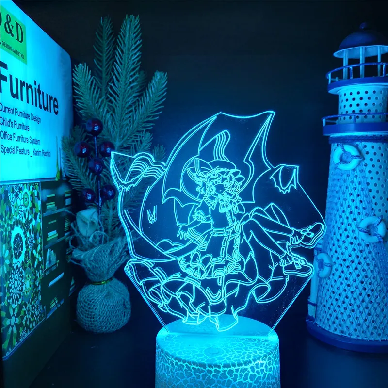 Аниме 3d лампа Touhou Project Remilia Scarlet фигурка ночной Светильник для детей девочек