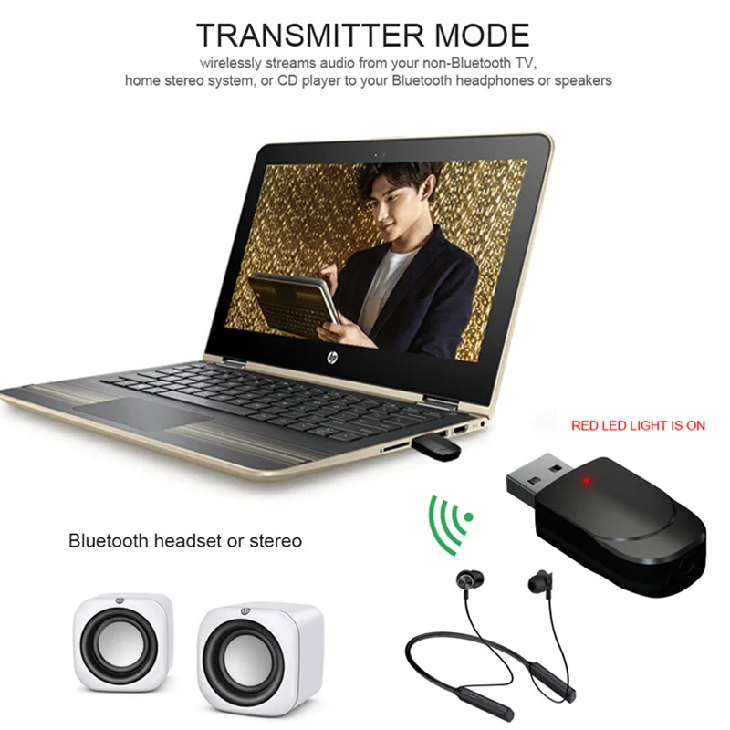 Bluetooth 5,0 приемник передатчик адаптер 2 в 1 Bluetooth беспроводной адаптер 3,5 мм AUX Jack аудио для ТВ для автомобиля Комплект для динамика
