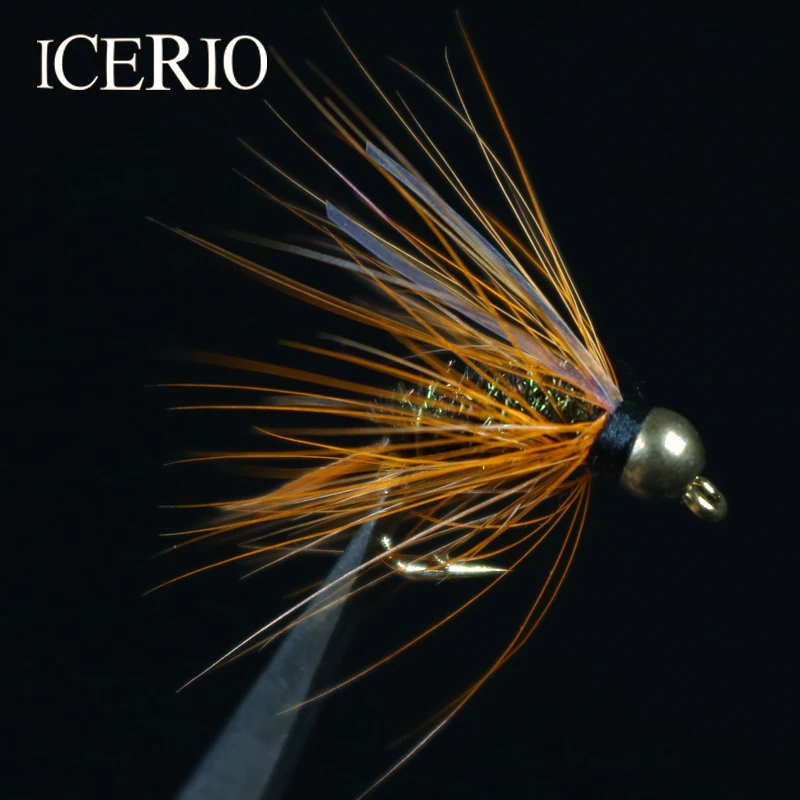 ICERIO 8 шт. латунные бусины с головкой Hackle Flash Prince Nymph приманки на форель для ловли