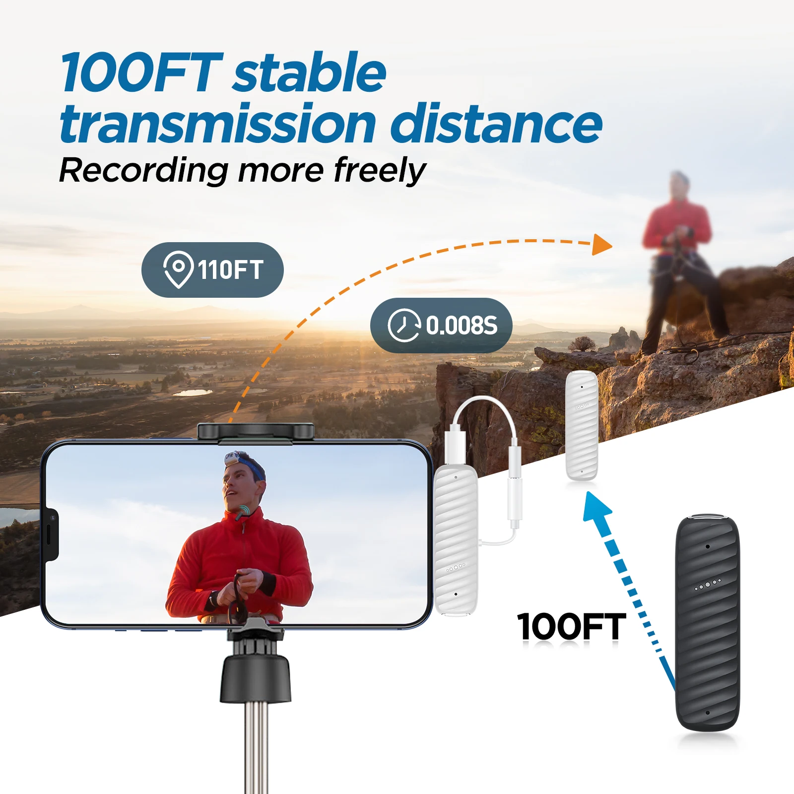 Беспроводной петличный микрофон IKOS 2 4G портативный для записи аудио и видео