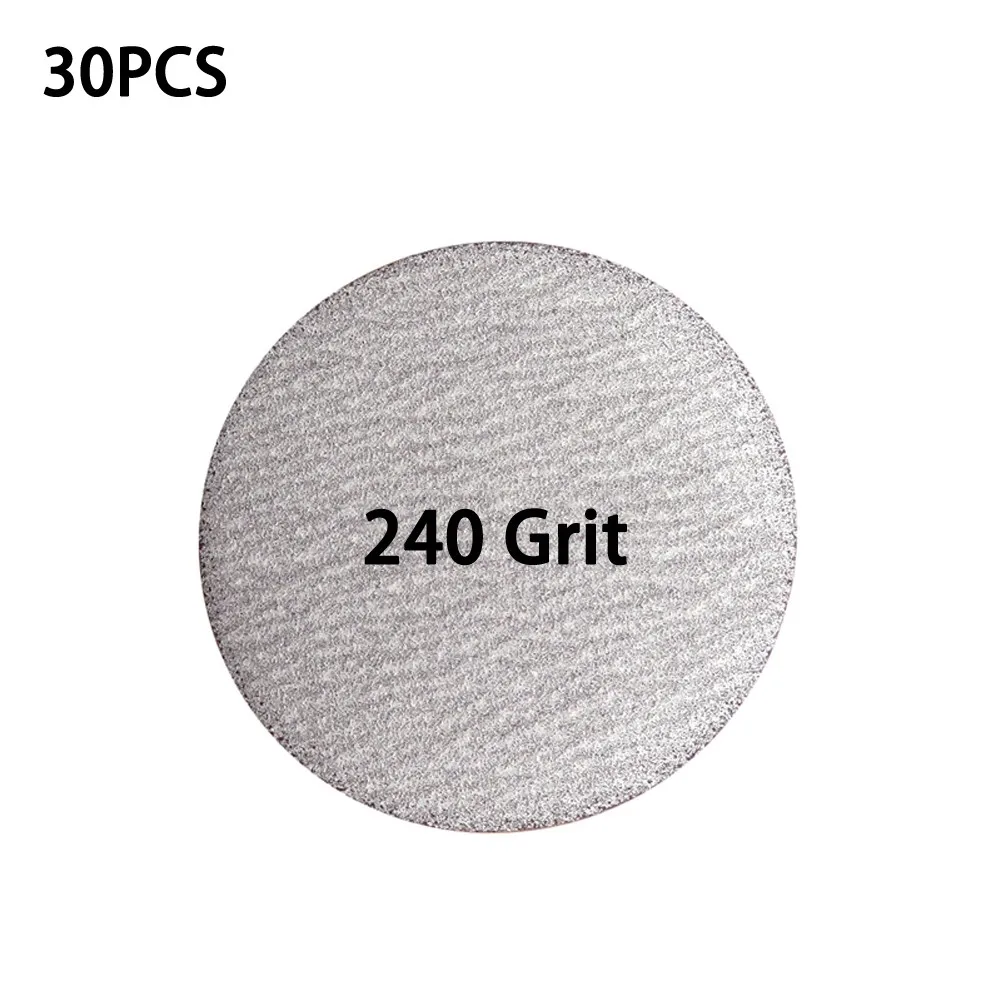 

30PCS 3 Inch Hook & Loop White Dry Sanding Disc Semi-Brittle Corundum Sandpaper