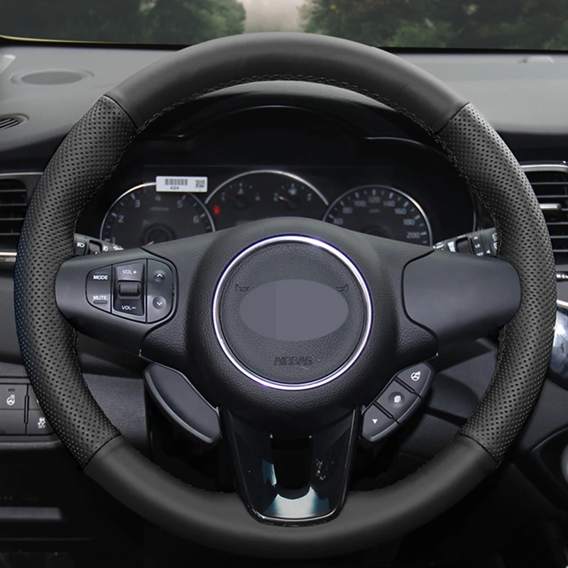 Прошитая вручную Черная мягкая искусственная кожа для Kia Carens 2012 2013 2014 2015 2016 2017 2018