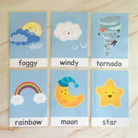 15pcsset baby learning word cards game weather waterproof english flash cards early education teacher classroom teaching kids