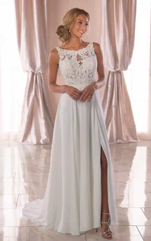 2020 Fashion Applique sleeveless wedding dress Guest Dress Party Gown