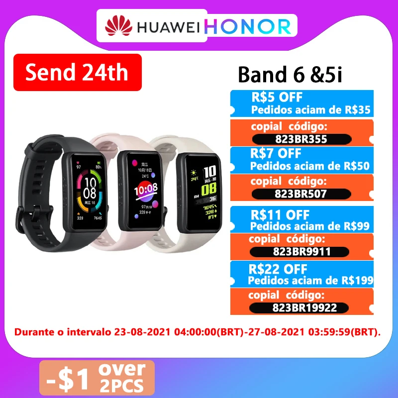 Новый оригинальный Смарт-браслет Honor Band 6 NFC 1 47 дюйма цветной AMOLED браслет с