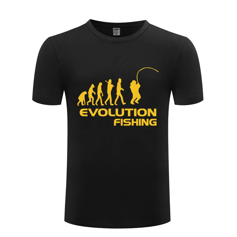 Эволюция рыбаков в новом дизайне печатных футболка Мужская хлопковая с