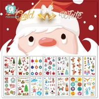 rocooart christmas decorations tattoo stickers children party gift temporary tattoo santa tattoo for kids white snow fake tatoo