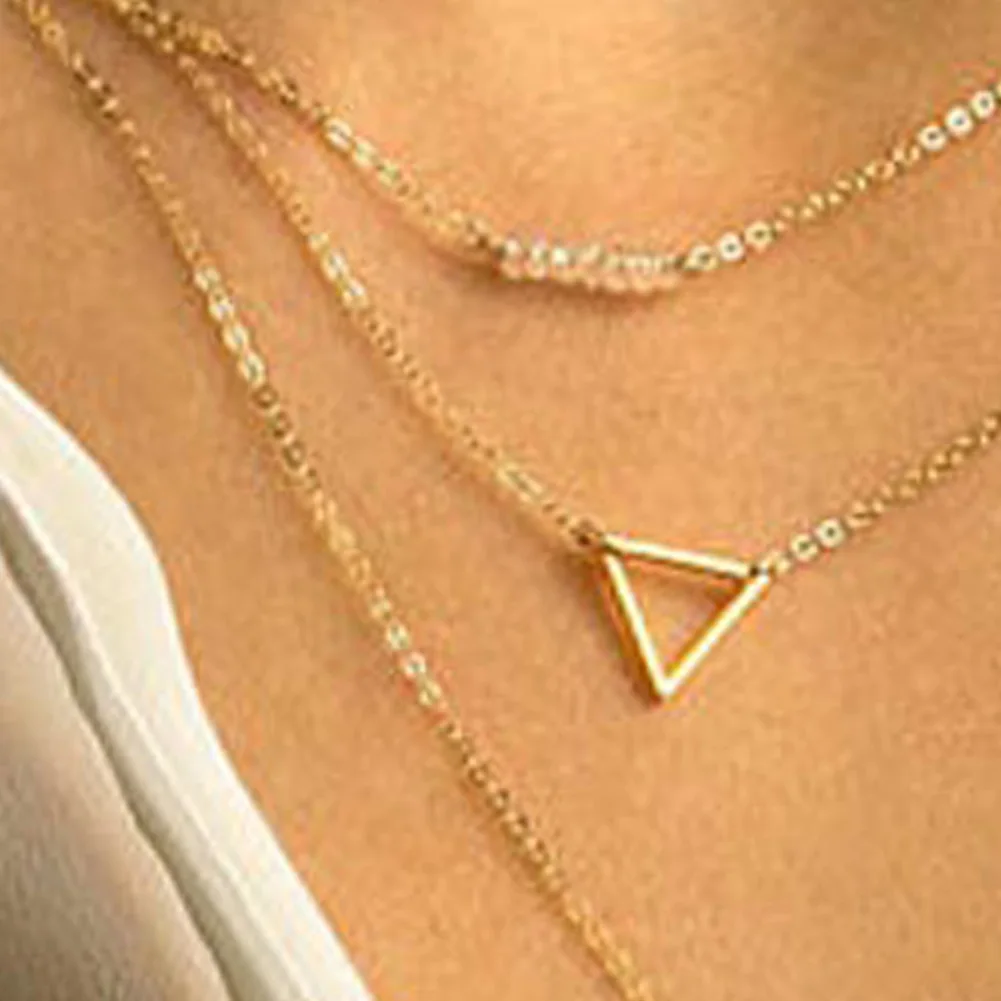 Модные очаровательные ювелирные аксессуары металлический многослойный простой